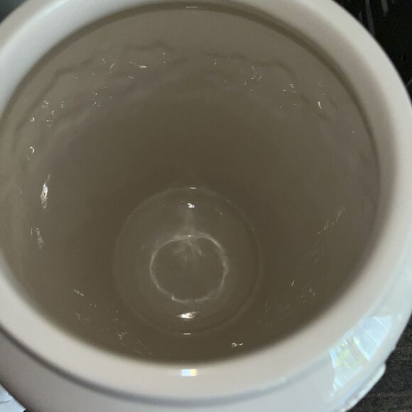 Inspirado Vintage Inspired  Lidded Cookie GingerJar Grape Vine Pattern Off White - Picture 5 of 5